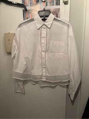 Rag & Bone cropped shirt with sheer paneling
